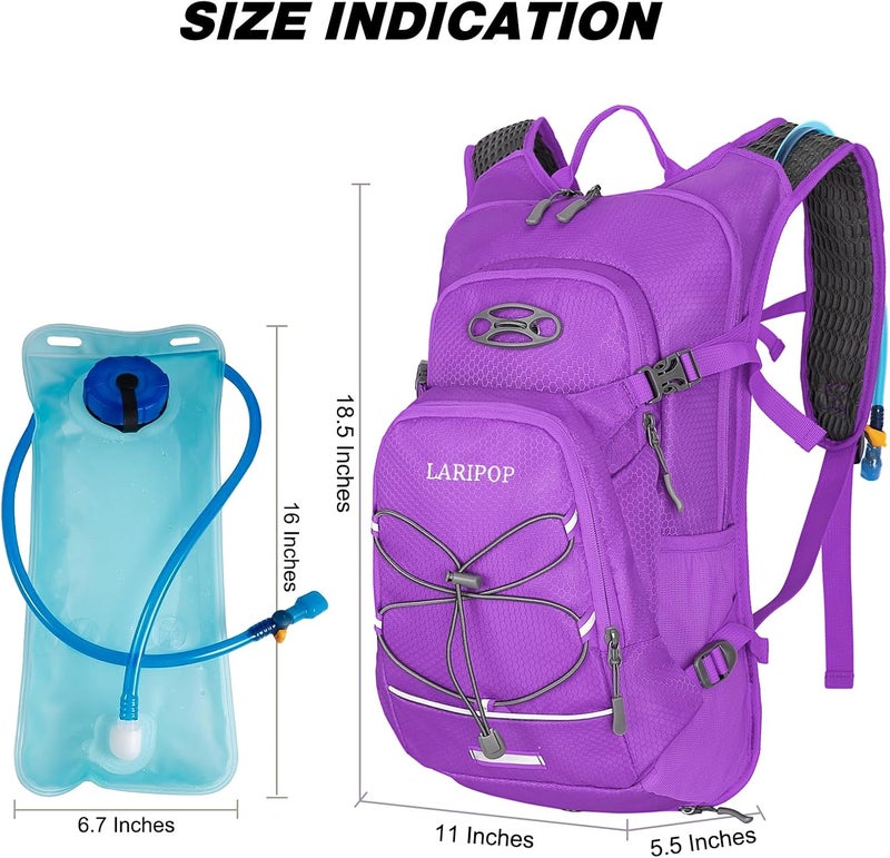 LARIPOP Hydration Backpack, 18L Hiking Backpack with 2L Water Bladder, Lightweight Water Pack for Cycling, Hiking, Biking - Image 2